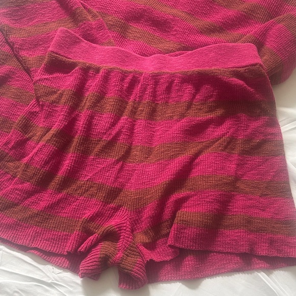 Free People Malibu Pink and Brown Striped Knit Set - Picture 3 of 3